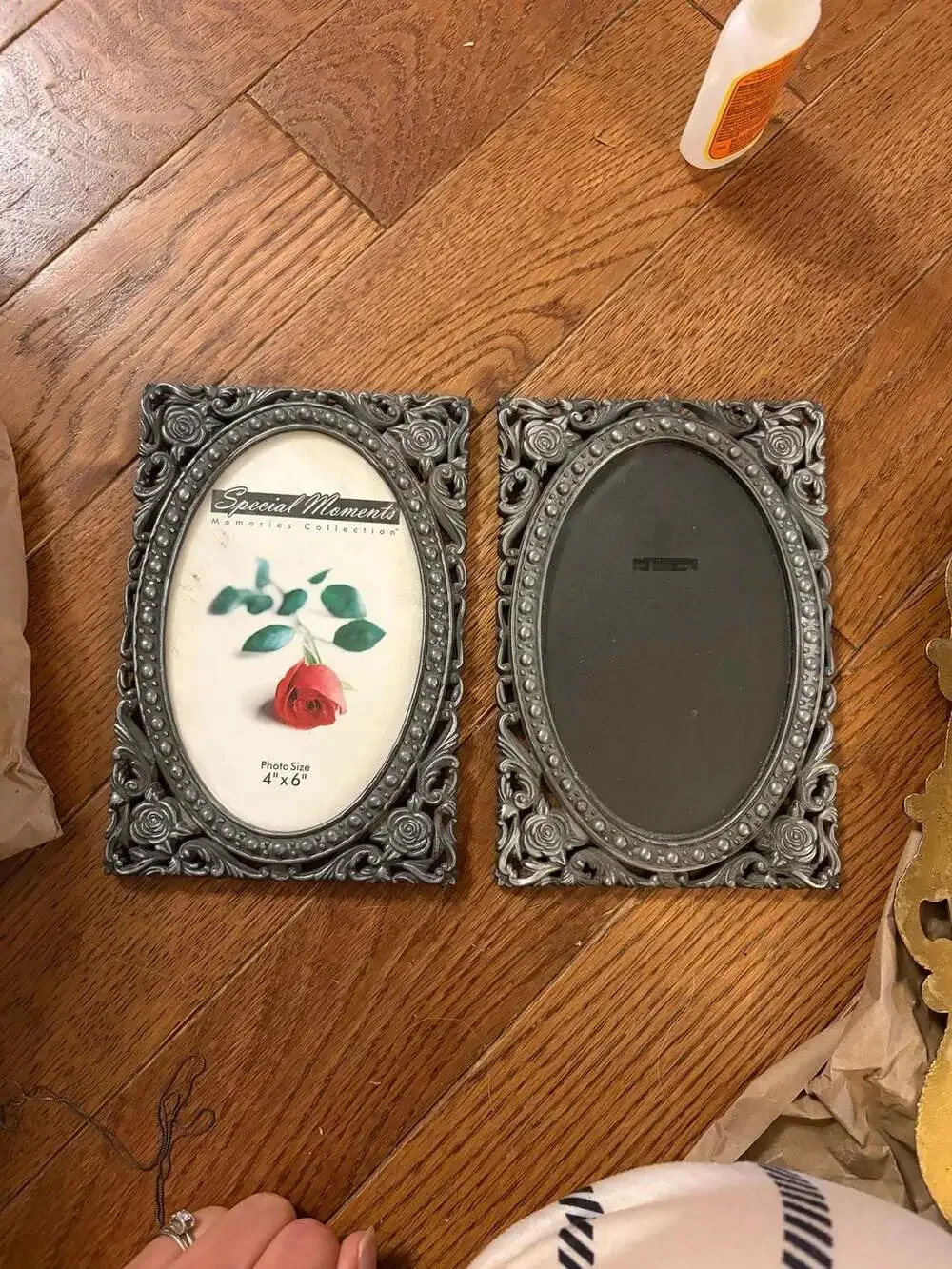 Vintage Connoisseur Metal Ornate Floral Photo Frame, Elegant Pewter Photo 4x6